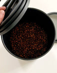 1 kilo Airscape coffee storage canister with coffee inside